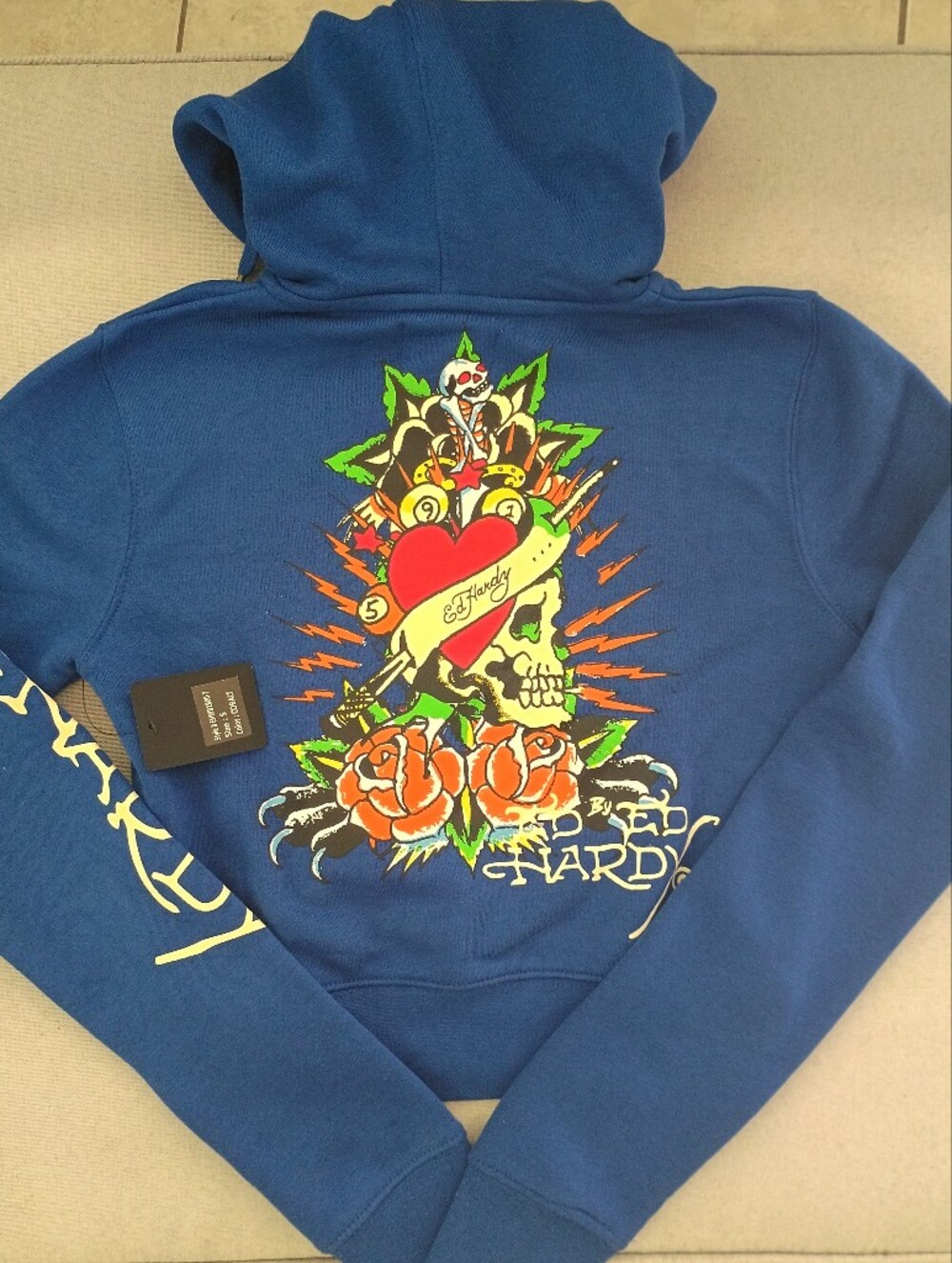 New Ed Hardy True Love Cropped Hoodie - Picture 3 of 4